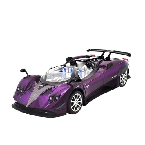 RLIUFEI Für 1:24 Pajiani Simulation Alloy Supercar Automodell Legierung Druckguss Sportwagen Mit Regenerativem Sound Und Licht(Purple) von RLIUFEI