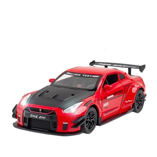 RLIUFEI Für 1:24 Richan GTR Alloy Car Model Drücken Sie Auf Die Karosserie, Um Das Licht Zu Aktivieren Und Das Fahrzeug Bewegt Sich Vorwärts(Red) von RLIUFEI