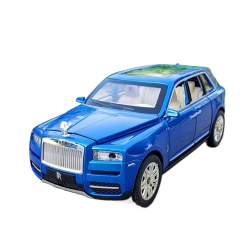 RLIUFEI Für 1:24 SUV Cullinan Geländewagen, Legierungsdruckguss-Automodell, Viertüriges Sound- Und Lichtsimulations-Metallrückführungsauto(Blue) von RLIUFEI