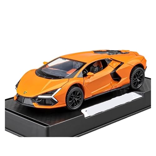 RLIUFEI Für 1:32 Big Bull Automodell Legierung Simulation Supercar Automodell Vierradaufhängung Karosserie Sound Und Licht(Orange) von RLIUFEI