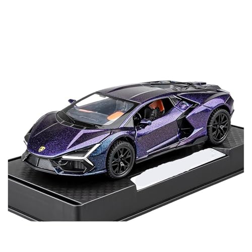 RLIUFEI Für 1:32 Big Bull Automodell Legierung Simulation Supercar Automodell Vierradaufhängung Karosserie Sound Und Licht(Purple) von RLIUFEI