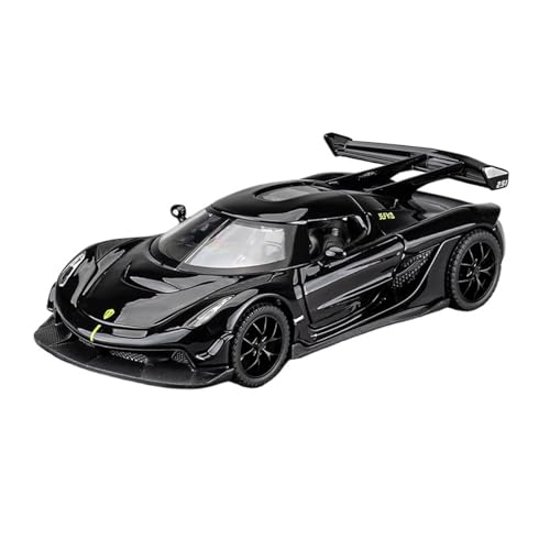 RLIUFEI Für 1:32 Koenigsegg Jesko Automodell Legierung Simulation Supercar Automodell Vierradaufhängung Karosserie Sound Und Licht(Black) von RLIUFEI