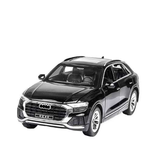 RLIUFEI Für Aodi Q8 Simulation Legierung 1:24 Automodell Ornament Geländewagen SUV Limousine Sechstürig(Black) von RLIUFEI