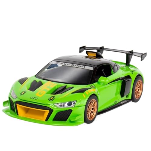 RLIUFEI Für Audi R8 LMS GT2 Legierung 1:24 Modell Tür Öffnung Sound und Licht Pullback(Green) von RLIUFEI