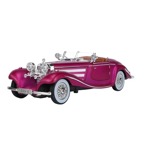 RLIUFEI Für Benchi 500k Oldtimer-Limousinenmodell Aus Legierungsdruckguss Im Maßstab 1:24 Multifunktionales Sound- Und Lichtauto(Pink) von RLIUFEI