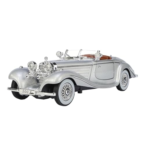 RLIUFEI Für Benchi 500k Oldtimer-Limousinenmodell Aus Legierungsdruckguss Im Maßstab 1:24 Multifunktionales Sound- Und Lichtauto(Silver) von RLIUFEI