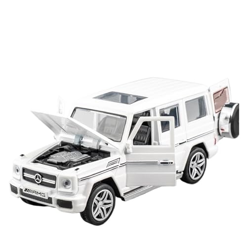 RLIUFEI Für Benchi G63 AMG Gold Im Maßstab 1:24 Druckguss-Geländewagen Multifunktionales Sound- Und Lichtfahrzeug(White) von RLIUFEI