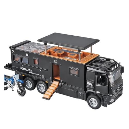 RLIUFEI Für Benchi RV 1:24 Automodell Aus Leichtmetall, Pullback-Sound Und Licht, Vierrad-Stoßdämpfer, Vorderradlenkung(Black) von RLIUFEI