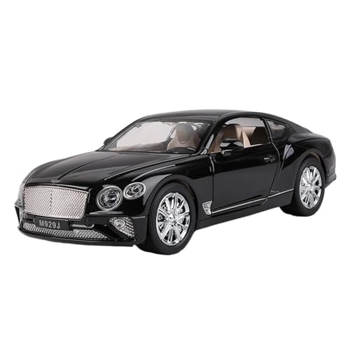 RLIUFEI Für Bentley Continental GT Sportwagenmodell 1:24 Sound Und Licht Hintertüröffnung Modell Ornamente(Black) von RLIUFEI