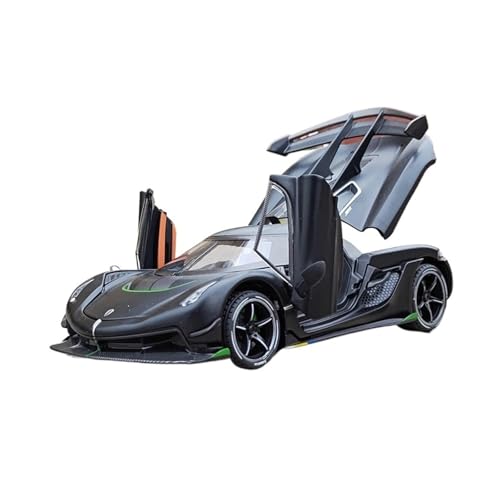 RLIUFEI Für Bugatti Firestar 1:24 Simulation Legierung Automodell Ornamente Sound Und Licht Pull Back Metall Spielzeugauto(Black) von RLIUFEI