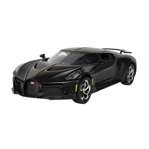 RLIUFEI Für Bugatti Night Sound Automodell Legierung 1:24 Automodell Dekoration Pull Back Sound und Licht(Black) von RLIUFEI