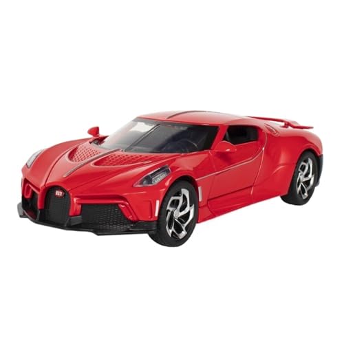 RLIUFEI Für Bugatti Night Sound Automodell Legierung 1:24 Automodell Dekoration Pull Back Sound und Licht(Red) von RLIUFEI