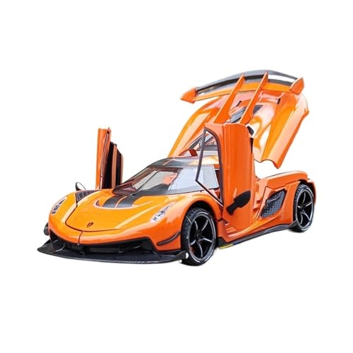 RLIUFEI Für Koenigsegg 1:24 Viertürer Sound Und Licht Pullback Simulation Legierung Metall Auto Modell Ornamente(Orange) von RLIUFEI