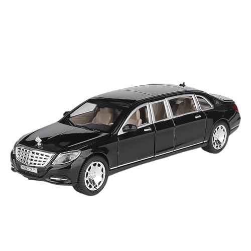 RLIUFEI Für Maybach Erweiterte Version Legierung 1/24 Automodell Sound Und Licht Pullback Modell Ornamente(Black) von RLIUFEI