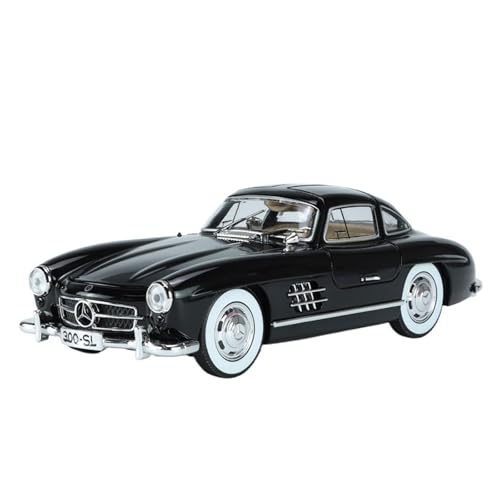 RLIUFEI Für Mercedes Benz 300SL 1:24 Pull Back Sound Und Licht Geschenk Ornament(Black) von RLIUFEI