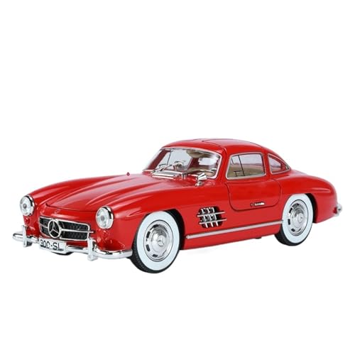 RLIUFEI Für Mercedes Benz 300SL 1:24 Pull Back Sound Und Licht Geschenk Ornament(Red) von RLIUFEI