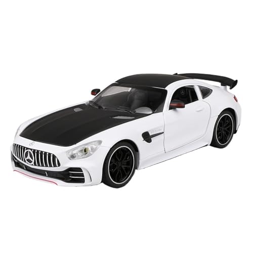 RLIUFEI Für Mercedes-Benz AMG-GTR Legierung 1:24 Automodell Sound und Licht Pullback Modell Ornamente(White) von RLIUFEI