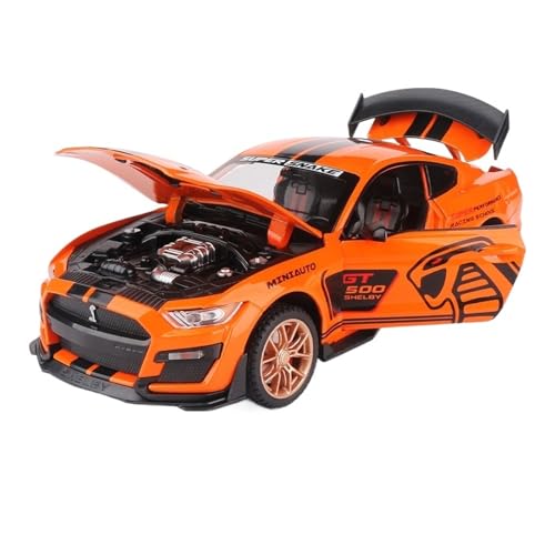 RLIUFEI Für Mustang GT500 Shelby Legierung Automodell 1:24 Simulation Sportwagen Sammlung Ornamente(Orange) von RLIUFEI