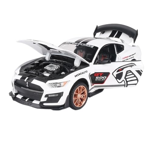 RLIUFEI Für Mustang GT500 Shelby Legierung Automodell 1:24 Simulation Sportwagen Sammlung Ornamente(White) von RLIUFEI