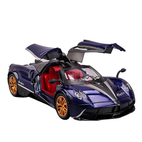 RLIUFEI Für Pagani Chinese Dragon 1:24 Legierungsauto Metallornamente Zweiradstoßdämpfer Vier Türen Können Geöffnet Werden Cooler Sound Und Licht(Blue) von RLIUFEI