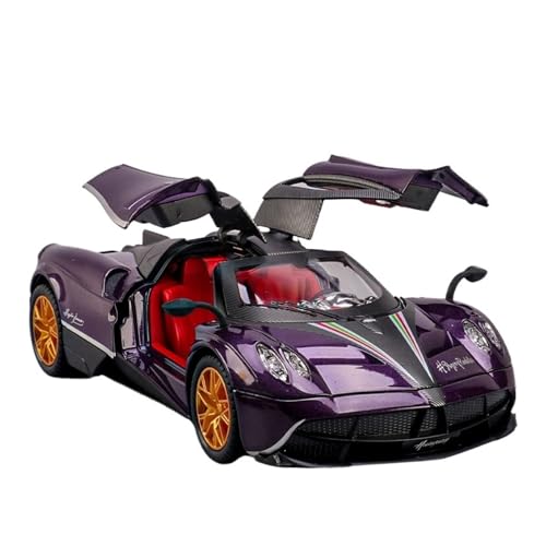 RLIUFEI Für Pagani Chinese Dragon 1:24 Legierungsauto Metallornamente Zweiradstoßdämpfer Vier Türen Können Geöffnet Werden Cooler Sound Und Licht(Purple) von RLIUFEI