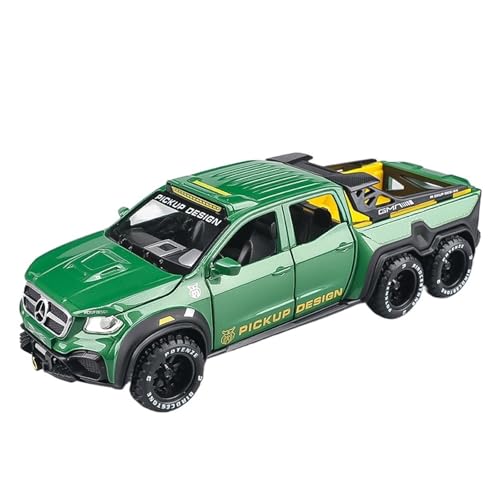 RLIUFEI Für Pickup-X-Klasse-Modellsimulation 1:24 Legiertes Sechsrädriges Geländewagen-Multifunktions-Schwenkfahrzeug(Green) von RLIUFEI