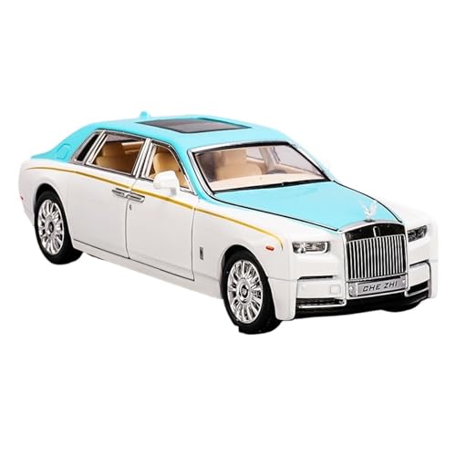 RLIUFEI Für Rolls-Royce Phantom 1:24 Legierung Auto Metall Ornamente Zurück Sound Und Licht Dekoration(Blue) von RLIUFEI