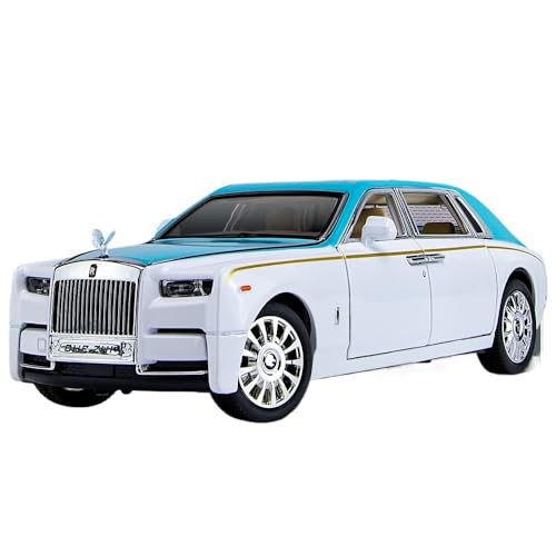 RLIUFEI Für Rolls-Royce Phantom 1:24 Pull Back Sound Und Licht Geschenk Ornament(Blue) von RLIUFEI