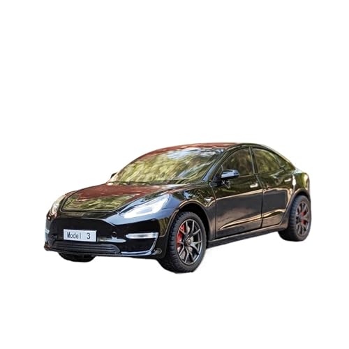 RLIUFEI Für Tesla Mdoel31:24 Sound Und Licht Pull Back Metall Simulation Legierung Auto Modell Ornamente(Black) von RLIUFEI