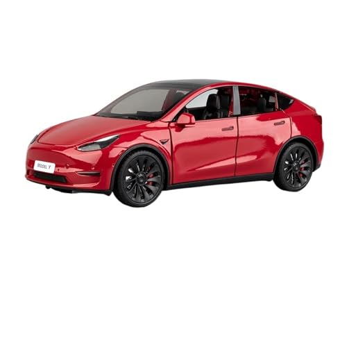 RLIUFEI Für Tesla ModelY Legierung Auto Modell 1:24 Metall Auto Ornamente(Red) von RLIUFEI