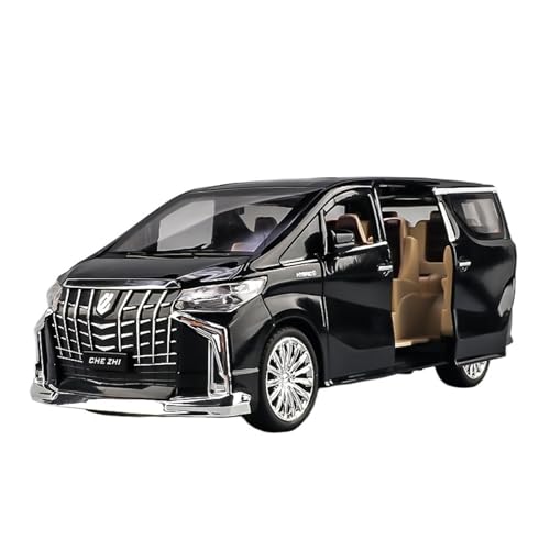 RLIUFEI Für Toyota Alphard 1:24 Legierung Auto Metall Ornamente Zurück Sound Und Licht Dekoration(Black) von RLIUFEI