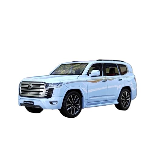 RLIUFEI Für Toyota Land Cruiser 1:24 Land Cruiser Offroad-Sound Und Licht Pull Back Simulation Legierung Automodell Metall(White) von RLIUFEI