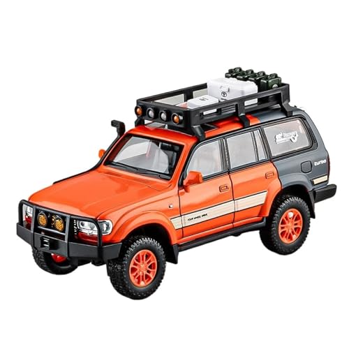 RLIUFEI Für Toyota Land Cruiser LC80 Automodell 1:24 Legierung Auto Ornamente(Orange) von RLIUFEI