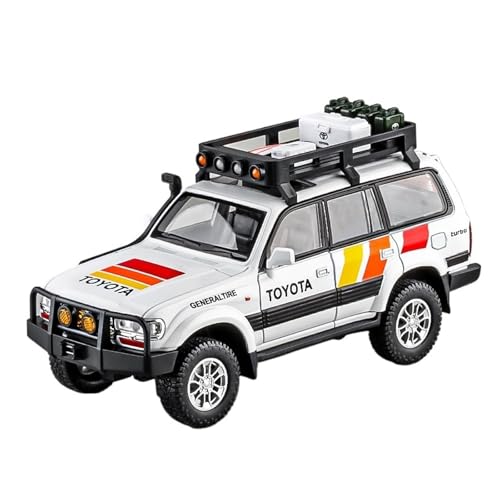 RLIUFEI Für Toyota Land Cruiser LC80 Automodell 1:24 Legierung Auto Ornamente(White) von RLIUFEI