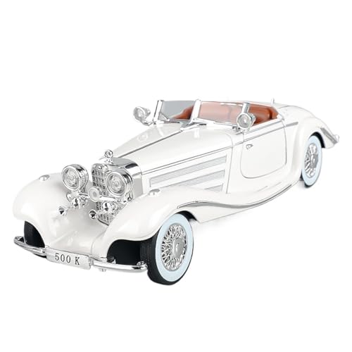 RLIUFEI Für Vintage Oldtimer Benchi 500K Auto Druckguss Simulation Legierung Ornament 1:18 Automodell(White) von RLIUFEI