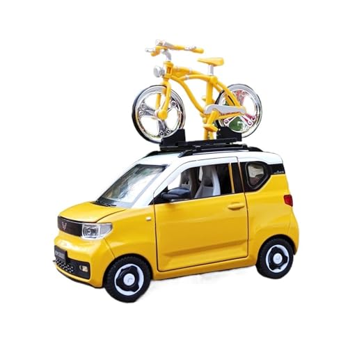 RLIUFEI Für Wuling Hongguang Mini 1:24 Macaron Sound Und Licht Pull Back Spielzeug Simulation Legierung Auto Modell Ornamente(Yellow) von RLIUFEI