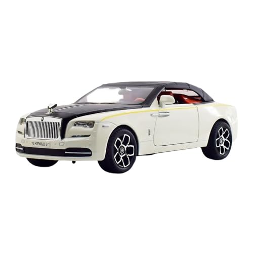 RLIUFEI Maßstab 1:24 Für Rolls-Royce Dawn Cabrio Sportwagen Modell Spielzeug Legierung Sound Und Licht Zurück Stoßdämpfer(White) von RLIUFEI