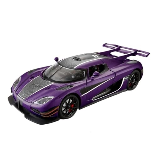 RLIUFEI Simulation 1:24 Koenigsegg One1 Legierung Sport Auto Modell Modische Schlafzimmer Ornamente(Purple) von RLIUFEI