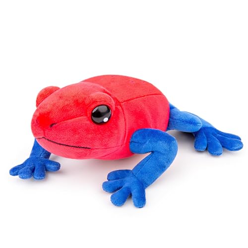 RLOMUTE Erdbeer-Pfeilgiftfrosch Stofftier realistisches Erdbeer-Pfeilgiftfrosch Plüschtier krabbelndes Haustier schönes Tier niedliche und weiche Geschenke Plüsch für Kinder Spielzeug Rot 9” von RLOMUTE