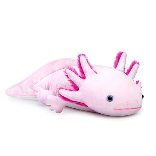 RLOMUTE Weiches Axolotl-Plüschtier – Süßes Axolotl-Kissen, realistisches Ambystoma-Tierspielzeug, 51 cm/20”, einzigartiges Ambystoma-Plüschtier, Modellpuppe, Kindergeschenk (rosa) von RLOMUTE