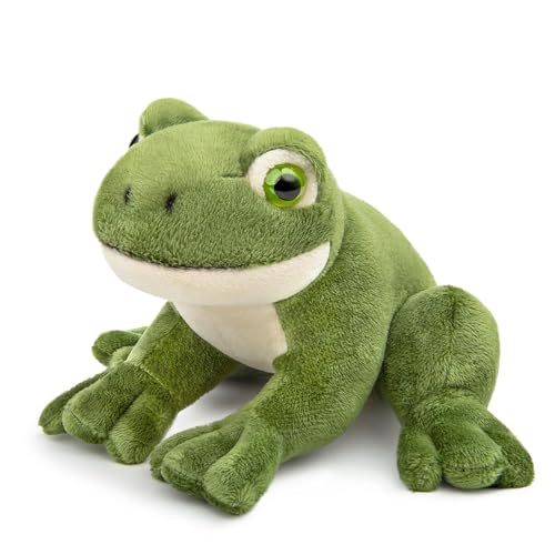 RLOMUTE Weiches Frosch-Plüschtier – Süßes Frosch-Kissen, realistisches Frosch-Tierspielzeug, 16 cm/6.2”, einzigartiges Frosch-Plüschtier, Modellpuppe, Kindergeschenk (Grün) von RLOMUTE