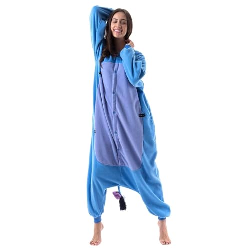 RLVYTA Erwachsenenkostüm Unisex Erwachsene Cartoon Kostüm Halloween Weihnachten Nachtwäsche Overall Onesies Plüsch Cosplay Pyjamas Party Kostüm(Donkey,M) von RLVYTA