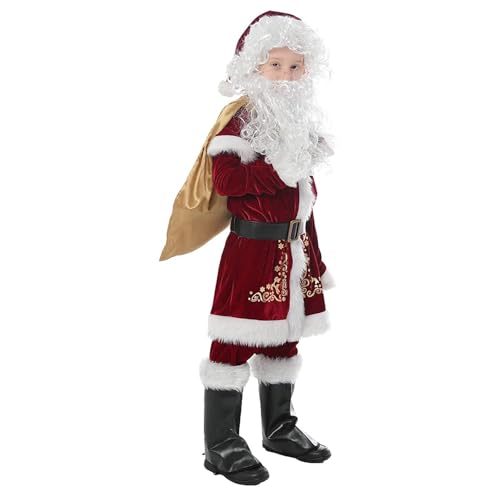 RLVYTA Erwachsenenkostüm Weihnachten Weihnachtsmann Kostüm Weihnachtsoutfits Erwachsene Luxus Deluxe Samt Cosplay Kostüm Mottoparty Kleidungsset Party Kostüm(M) von RLVYTA