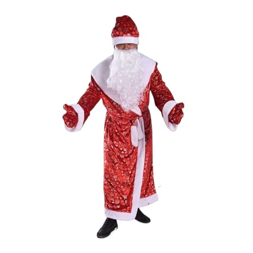 RLVYTA Erwachsenenkostüm Weihnachtsmann-Kostüm für Erwachsene und Herren, Weihnachtsmann-Anzug, inklusive Kleidung, Mütze, Kostüm für Weihnachten, Cosplay-Party Party Kostüm von RLVYTA