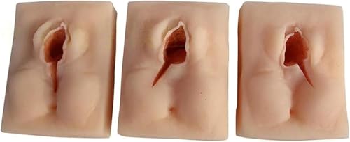 3-teiliges Übungsmodell for Vulva-Nähte, Trainer for Dammreparatur, Nahtmodell for weibliche Dammschnitte, Übungsmodul for das Nähen des weiblichen Damms, Gynäkologie-Lehrtraining von RMJEZTQD