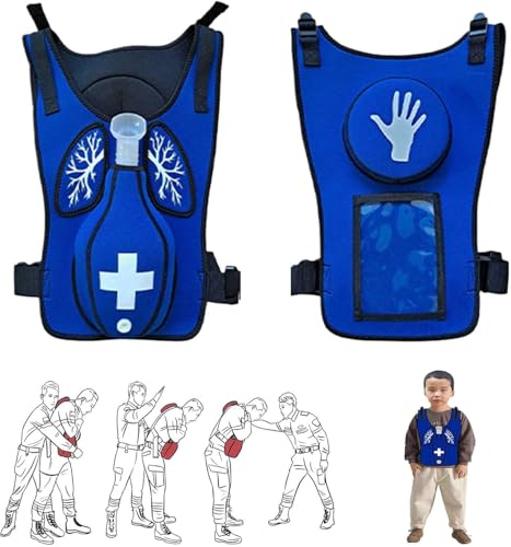 Adult Airway Wearable CPR First Aid Training Model, Anti Choking Airway Obstruction Simulation Training Vest with Back Slap for Simulated Self-Rescue, First Aid Teaching Demonstrations(Blue) von RMJEZTQD