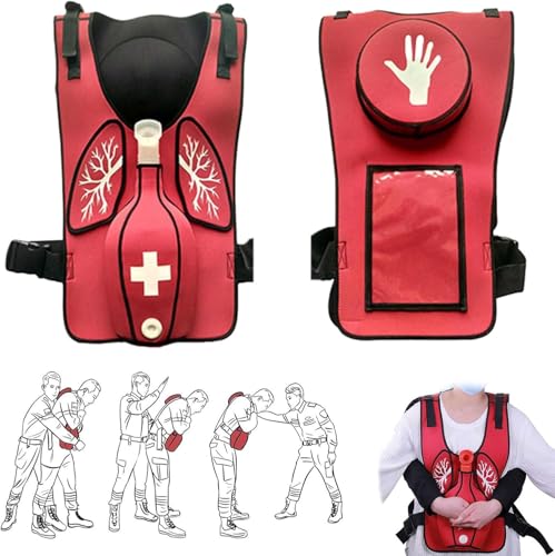 Adult Airway Wearable CPR First Aid Training Model, Anti Choking Airway Obstruction Simulation Training Vest with Back Slap for Simulated Self-Rescue, First Aid Teaching Demonstrations(Red) von RMJEZTQD