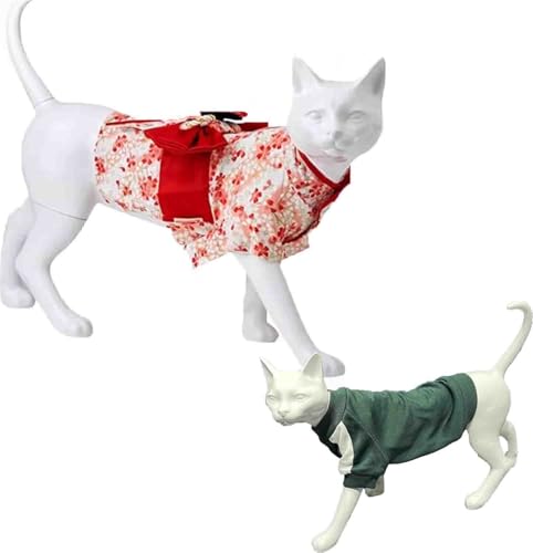 Stehende Katzenschaufensterpuppe for Kleidung, realistische Katzenschaufensterpuppe im Stehen, abnehmbare Katzenmodellstatue, weißer Kätzchenpuppenkörper, Tierdekorationen for Geschäft/Wohnzimmer/Schl von RMJEZTQD