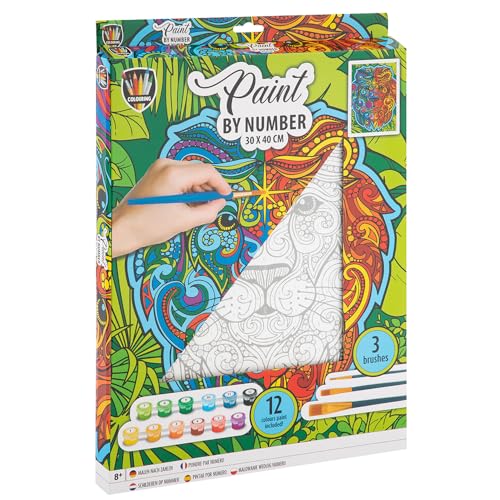 Legind Grafix - Paint by Number Lion Canvas - 30x40cm +12 Paints - (K-150056) von RMS