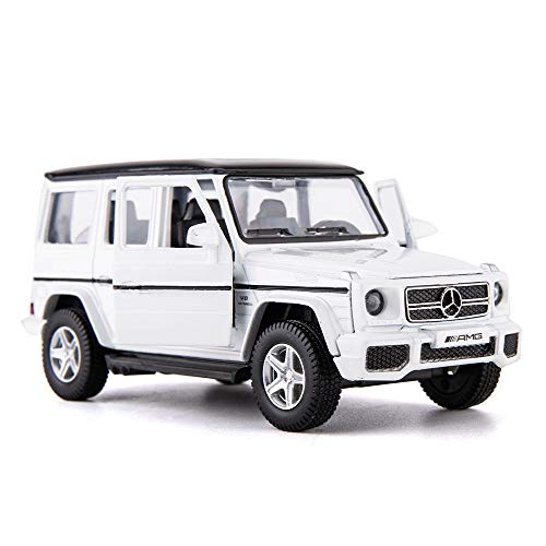 RMZ City 1/36 Skala Mercedes Benz G63 Casting Car Modell, Zink Legierung G Wagon Spielzeugauto für Kinder, Pull Back Fahrzeuge Spielzeugauto für Kleinkinder Kinder Jungen Mädchen Geschenk (Weiß) von RMZ City